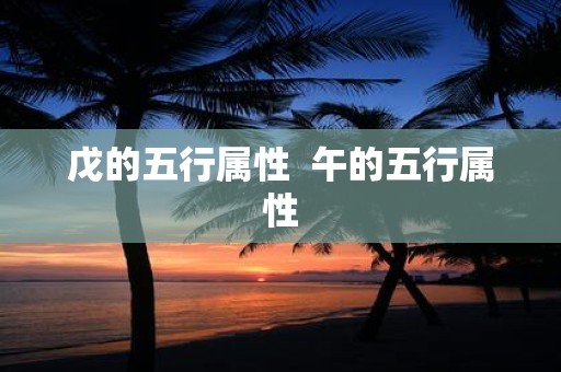 戊的五行属性 午的五行属性