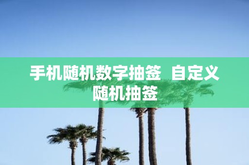 手机随机数字抽签 自定义随机抽签