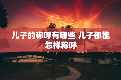 儿子的称呼有哪些 儿子都能怎样称呼