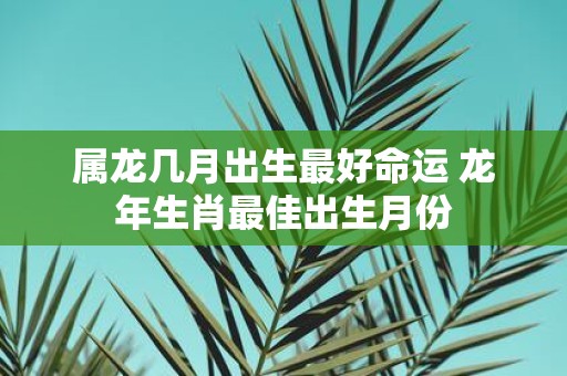 属龙几月出生最好命运 蛇年生肖最佳出生月份