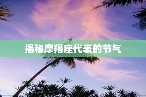 揭秘摩羯座代表的节气