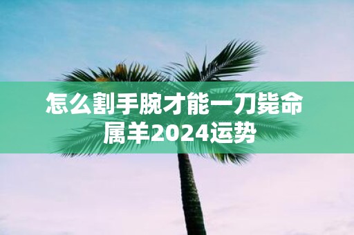 怎么割手腕才能一刀毙命 属羊2025运势
