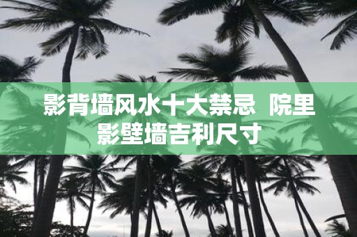 影背墙风水十大禁忌 院里影壁墙吉利尺寸