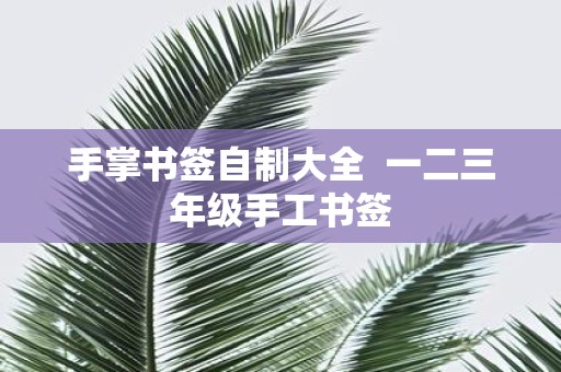 手掌书签自制大全 一二三年级手工书签