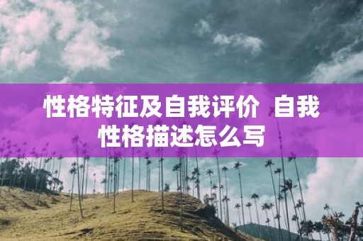 性格特征及自我评价 自我性格描述怎么写