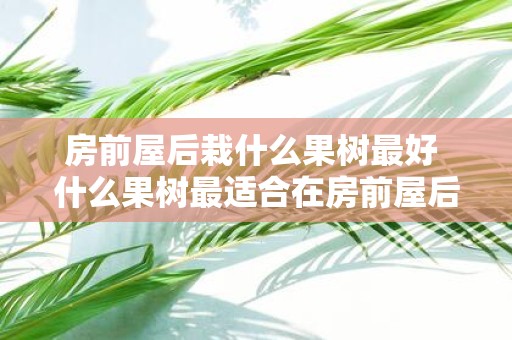 房前屋后栽什么果树最好 什么果树最适合在房前屋后种植