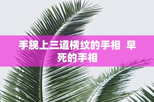 手腕上三道横纹的手相 早死的手相