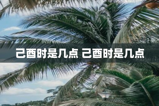 己酉时是几点 己酉时是几点