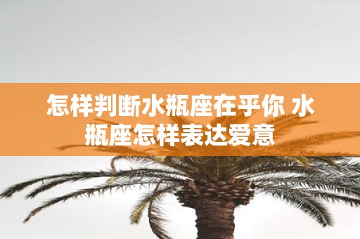 怎样判断水瓶座在乎你 水瓶座怎样表达爱意