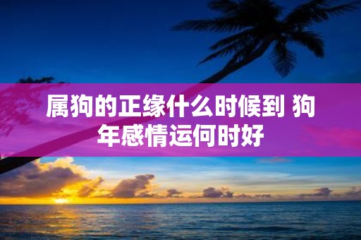属狗的正缘什么时候到 狗年感情运何时好