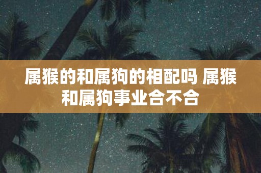 属猴的和属狗的相配吗 属猴和属狗事业合不合
