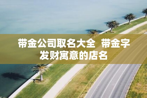 带金公司取名大全 带金字发财寓意的店名