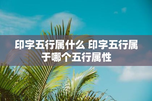 印字五行属什么 印字五行属于哪个五行属性