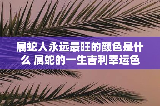 属蛇人永远最旺的颜色是什么 属蛇的一生吉利幸运色