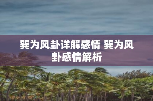 巽为风卦详解感情 巽为风卦感情解析
