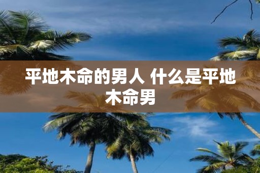 平地木命的男人 什么是平地木命男