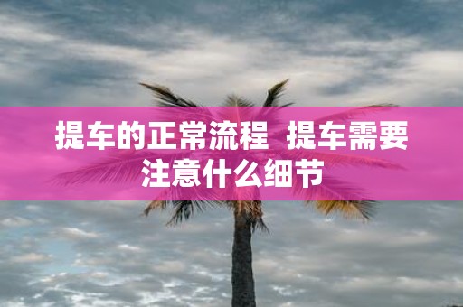 提车的正常流程 提车需要注意什么细节