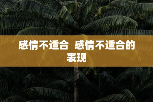 感情不适合 感情不适合的表现