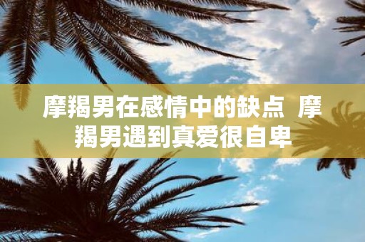 摩羯男在感情中的缺点 摩羯男遇到真爱很自卑