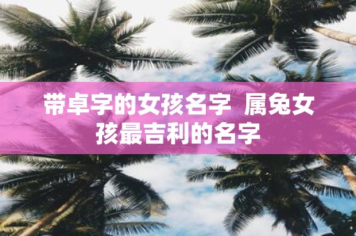 带卓字的女孩名字 属兔女孩最吉利的名字