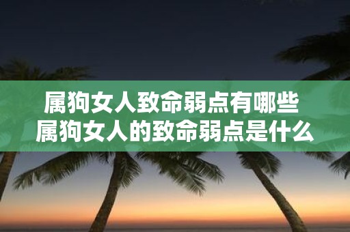 属狗女人致命弱点有哪些 属狗女人的致命弱点是什么