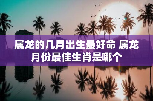属龙的几月出生最好命 属龙月份最佳生肖是哪个
