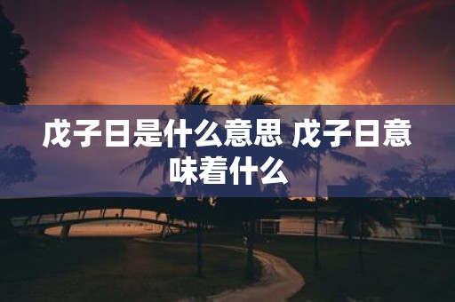 戊子日是什么意思 戊子日意味着什么