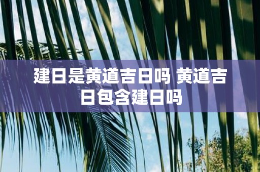 建日是黄道吉日吗 黄道吉日包含建日吗