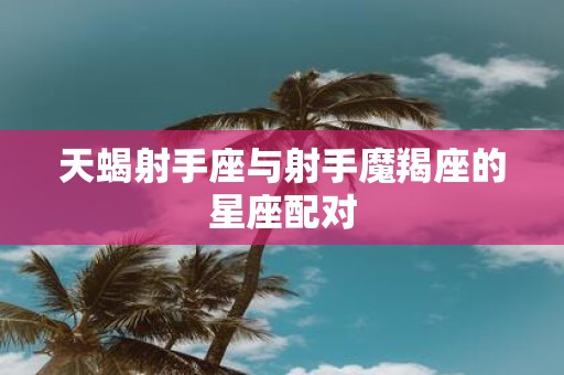 天蝎射手座与射手魔羯座的星座配对