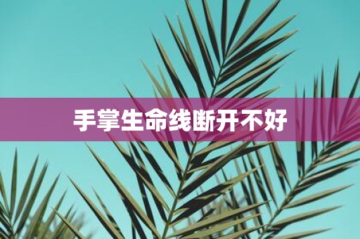 手掌生命线断开不好