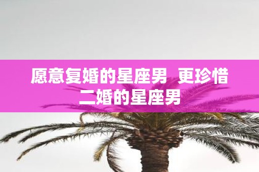 愿意复婚的星座男 更珍惜二婚的星座男