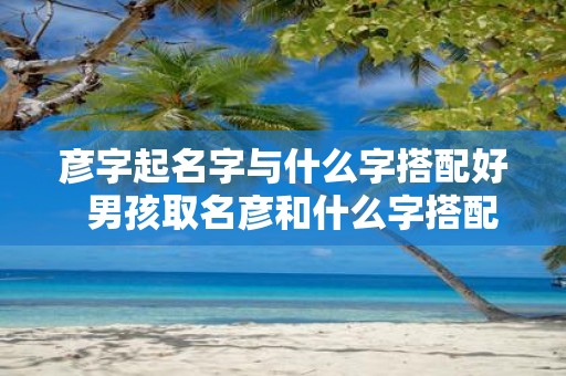 彦字起名字与什么字搭配好 男孩取名彦和什么字搭配好