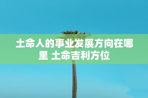 土命人的事业发展方向在哪里 土命吉利方位