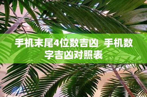 手机末尾4位数吉凶 手机数字吉凶对照表