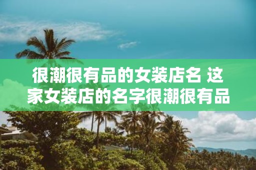 很潮很有品的女装店名 这家女装店的名字很潮很有品吗