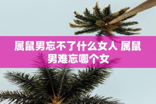 属鼠男忘不了什么女人 属鼠男难忘哪个女