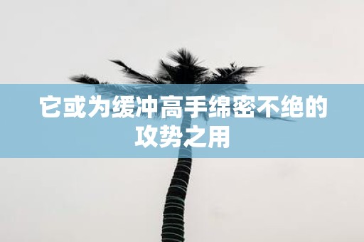 它或为缓冲高手绵密不绝的攻势之用
