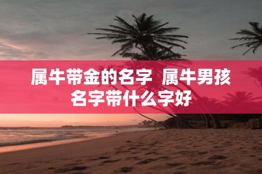 属牛带金的名字 属牛男孩名字带什么字好