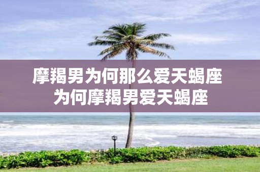 摩羯男为何那么爱天蝎座 为何摩羯男爱天蝎座