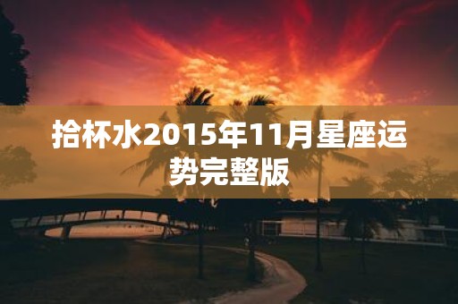 拾杯水2015年11月星座运势完整版