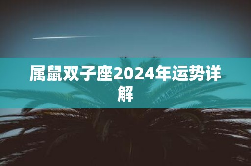 属鼠双子座2025年运势详解