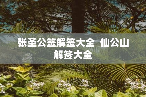 张圣公签解签大全 仙公山解签大全