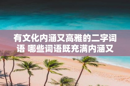 有文化内涵又高雅的二字词语 哪些词语既充满内涵又雅致