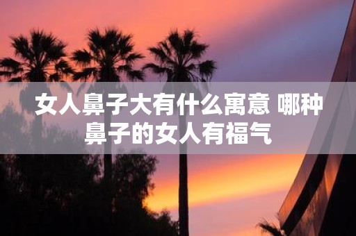 女人鼻子大有什么寓意 哪种鼻子的女人有福气