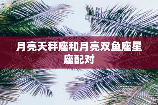 月亮天秤座和月亮双鱼座星座配对
