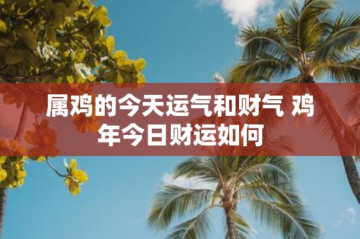 属鸡的今天运气和财气 鸡年今日财运如何