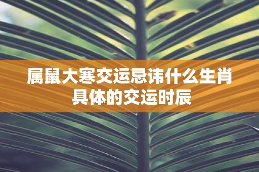 属鼠大寒交运忌讳什么生肖 具体的交运时辰