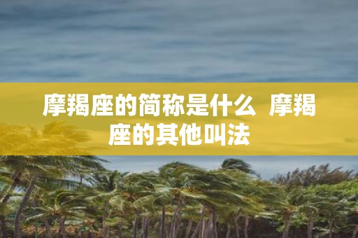 摩羯座的简称是什么 摩羯座的其他叫法