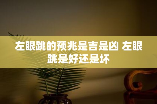 左眼跳的预兆是吉是凶 左眼跳是好还是坏