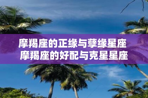 摩羯座的正缘与孽缘星座 摩羯座的好配与克星星座